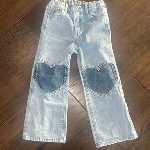 Baby gap girl heart wide leg denim jeans 5 5t